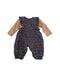 A Blue Long Sleeve Rompers from Chickeeduck in size 12-18M for girl. (Back View)