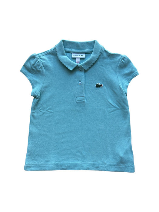 A Blue Short Sleeve Polos from Lacoste in size 2T for girl. (Front View)