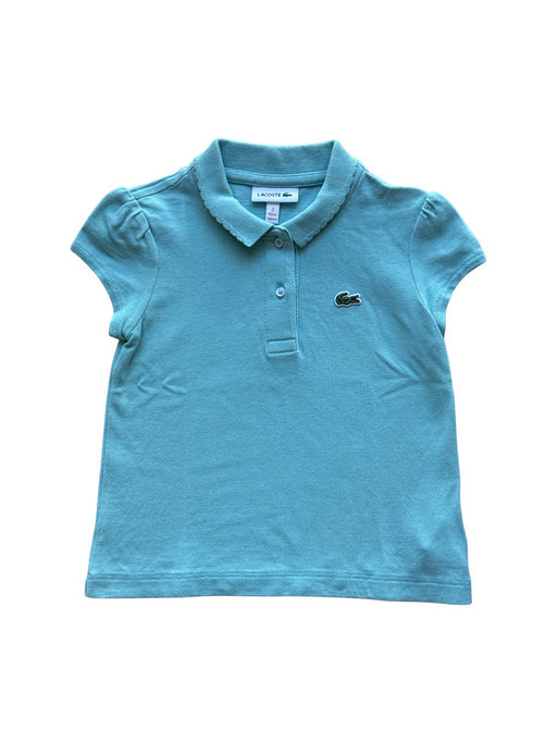 A Blue Short Sleeve Polos from Lacoste in size 2T for girl. (Front View)