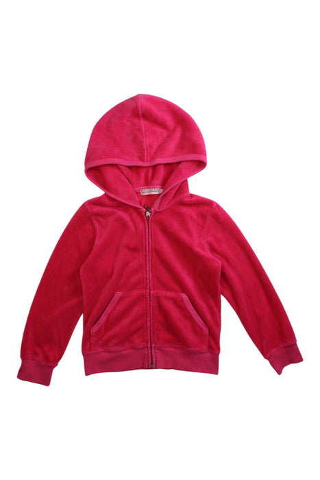 A Pink Zippered Sweatshirts from Juicy Couture in size 4T for girl. (Front View)