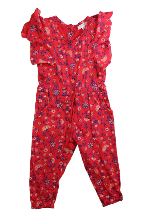 A Red Sleeveless Rompers from purebaby in size 12-18M for girl. (Front View)