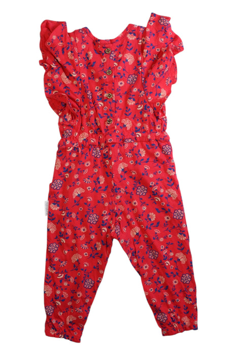 A Red Sleeveless Rompers from purebaby in size 12-18M for girl. (Back View)
