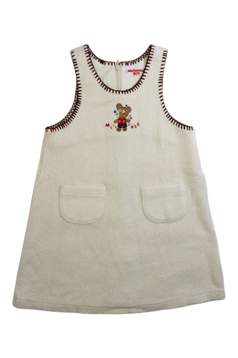 A Beige Sleeveless Dresses from Miki House in size 4T for girl. (Front View)
