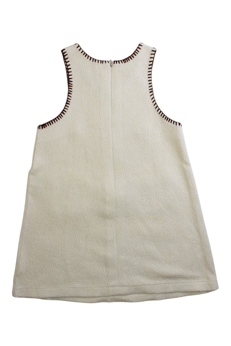 A Beige Sleeveless Dresses from Miki House in size 4T for girl. (Back View)