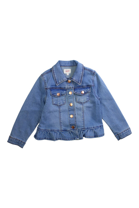 A Blue Lightweight Jackets from Seed in size 4T for girl. (Front View)