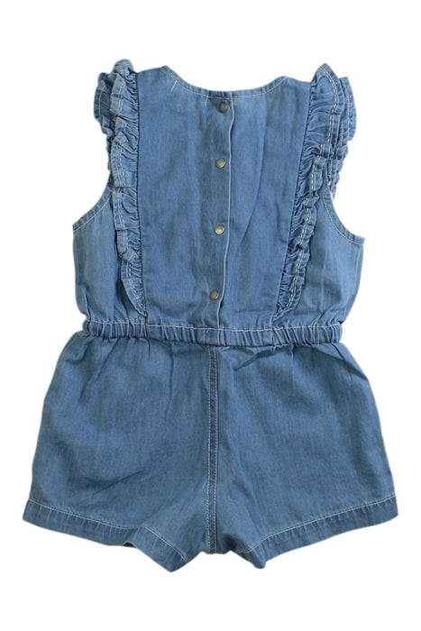 A Blue Sleeveless Rompers from purebaby in size 12-18M for girl. (Back View)