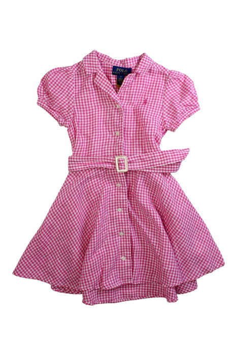A Pink Short Sleeve Dresses from Polo Ralph Lauren in size 3T for girl. (Front View)