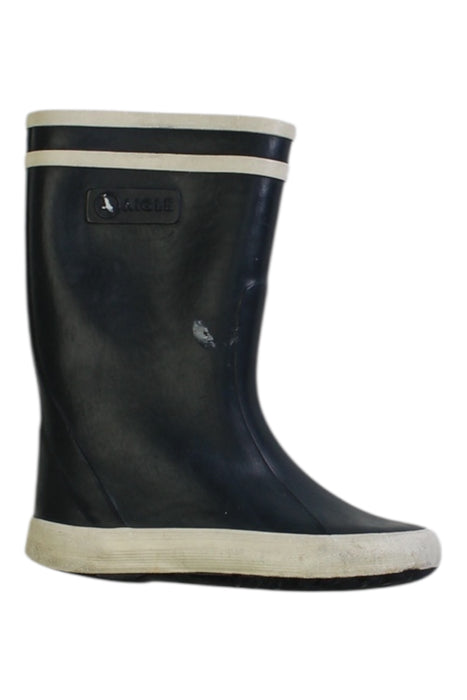 A Black Rain Boots from Aigle in size 3T for neutral. (Front View)