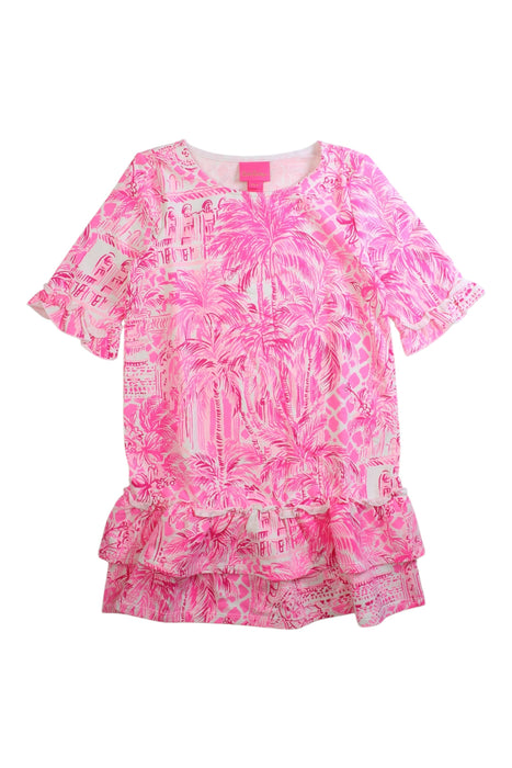 A Pink Long Sleeve Dresses from Lilly Pulitzer in size 6T for girl. (Front View)