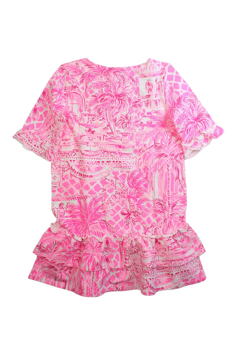 A Pink Long Sleeve Dresses from Lilly Pulitzer in size 6T for girl. (Back View)