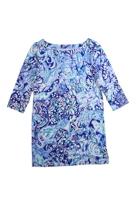 A Blue Long Sleeve Dresses from Lilly Pulitzer in size 4T for girl. (Front View)