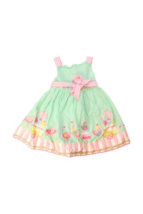 A Green Sleeveless Dresses from Monsoon in size 12-18M for girl. (Front View)
