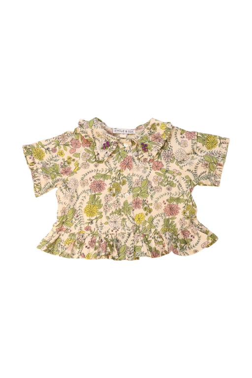 A Multicolour Short Sleeve Tops from Emile et Ida in size 4T for girl. (Front View)