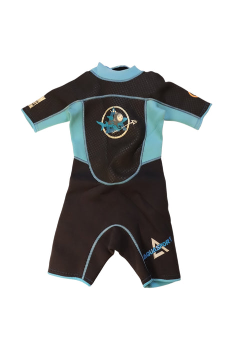 A Blue Wetsuits from Aquasport in size 6T for neutral. (Front View)