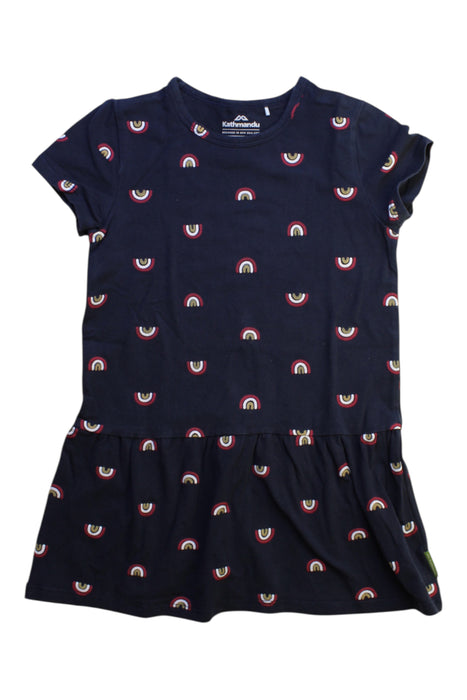 A Navy Short Sleeve Dresses from Kathmandu in size 4T for girl. (Front View)