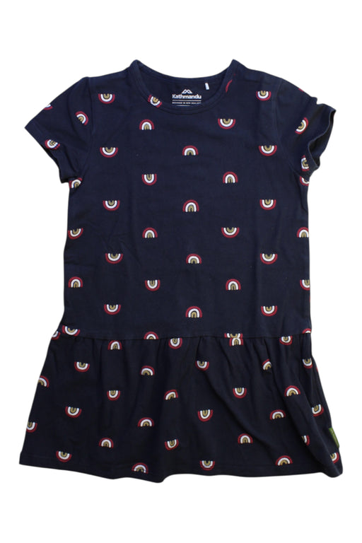 A Navy Short Sleeve Dresses from Kathmandu in size 4T for girl. (Front View)