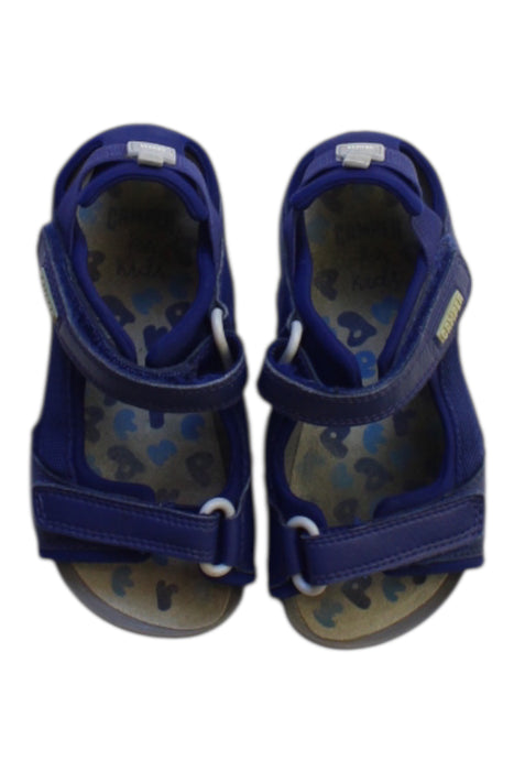 A Blue Sandals from Camper in size 5T for boy. (Back View)