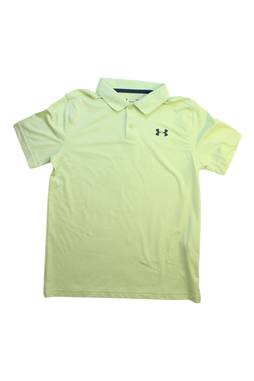 A Yellow Short Sleeve Polos from Under Armour in size 13Y for boy. (Front View)
