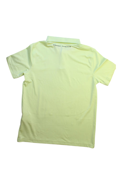 A Yellow Short Sleeve Polos from Under Armour in size 13Y for boy. (Back View)