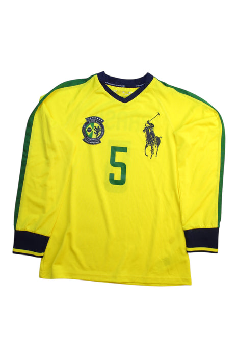 A Yellow Long Sleeve Polos from Polo Ralph Lauren in size 10Y for boy. (Front View)