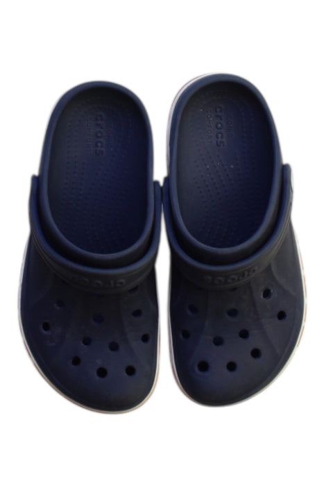 A Navy Slip Ons from Crocs in size 7Y for boy. (Back View)