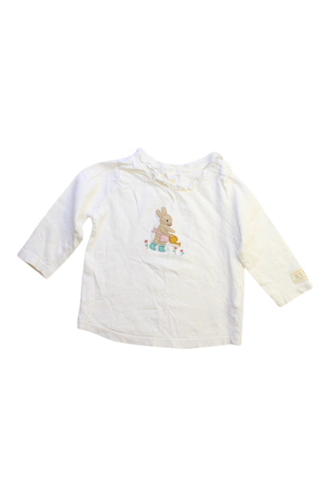 A White Long Sleeve Tops from purebaby in size 6-12M for girl. (Front View)