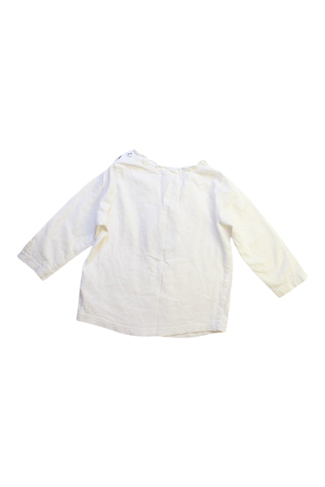A White Long Sleeve Tops from purebaby in size 6-12M for girl. (Back View)