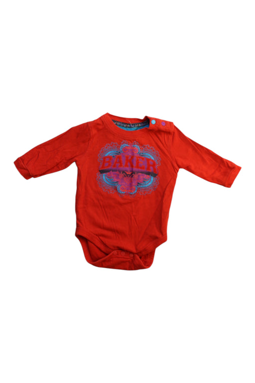 A Red Long Sleeve Bodysuits from Baker by Ted Baker in size 0-3M for boy. (Front View)