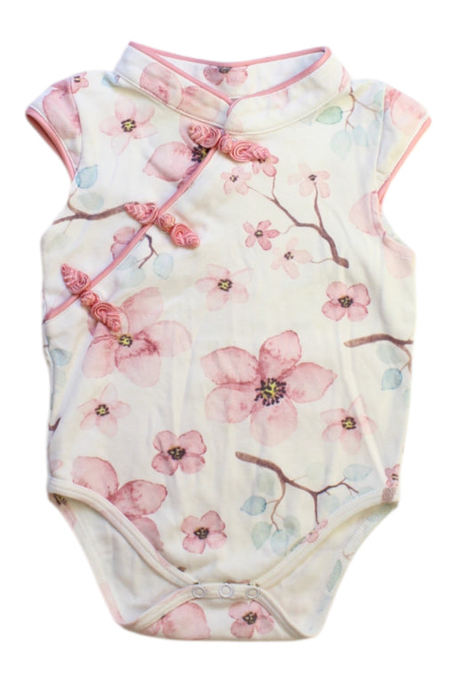 A Pink Sleeveless Bodysuits from KIDSCRAFTER in size 3-6M for girl. (Front View)