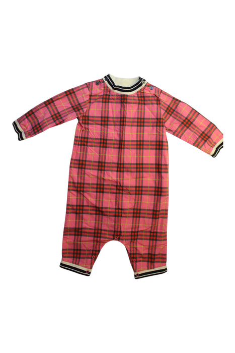 A Pink Long Sleeve Rompers from Burberry in size 6-12M for girl. (Front View)