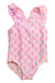 A Pink Swimsuits from Seed in size 6-12M for girl. (Front View)