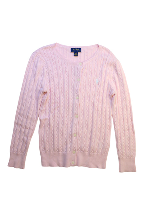 A Pink Cardigans from Polo Ralph Lauren in size 8Y for girl. (Front View)