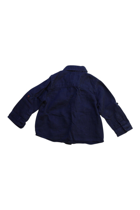 A Navy Long Sleeve Shirts from Mothercare in size 6-12M for boy. (Back View)