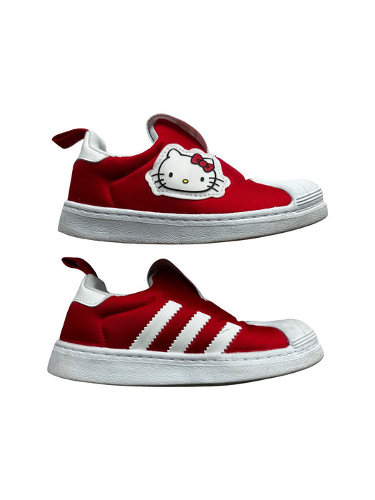 A Red Sneakers from Adidas in size 5T for girl. (Back View)