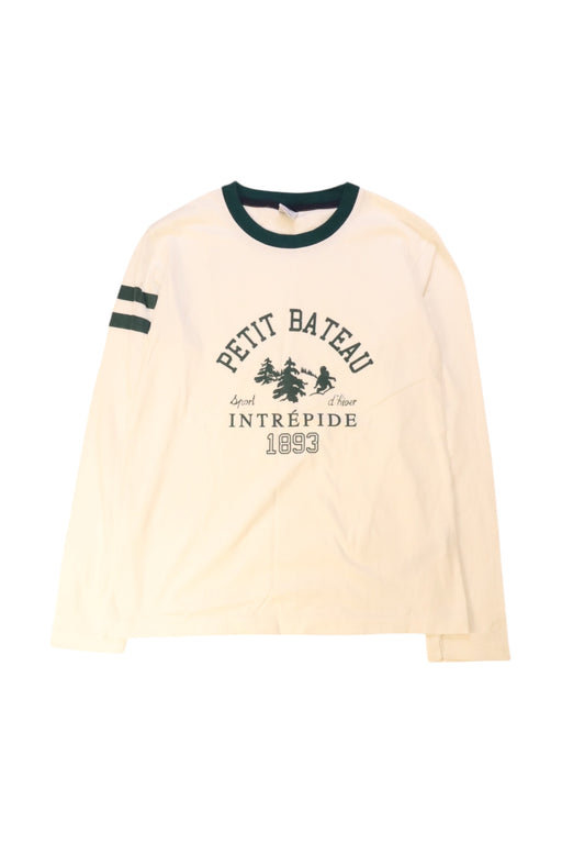A White Long Sleeve T Shirts from Petit Bateau in size 12Y for neutral. (Front View)