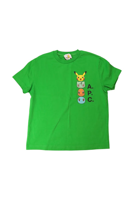 A Green Short Sleeve T Shirts from A.P.C in size 12Y for neutral. (Front View)