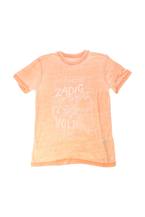 A Peach Short Sleeve T Shirts from Zadig & Voltaire in size 10Y for neutral. (Front View)