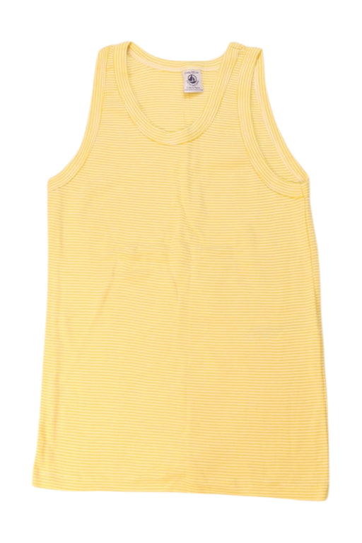A Yellow Sleeveless T Shirts from Petit Bateau in size 12Y for boy. (Front View)