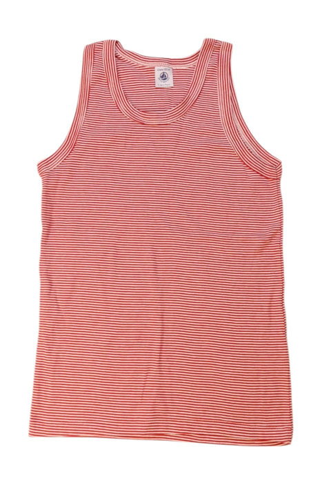 A Red Sleeveless T Shirts from Petit Bateau in size 12Y for boy. (Front View)