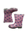 A Pink Rain Boots from Seed in size 4T for girl. (Back View)