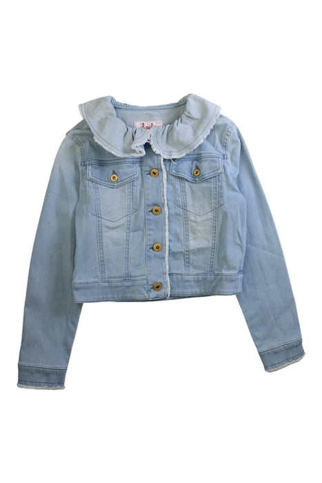 A Blue Lightweight Jackets from Il Gufo in size 10Y for girl. (Front View)