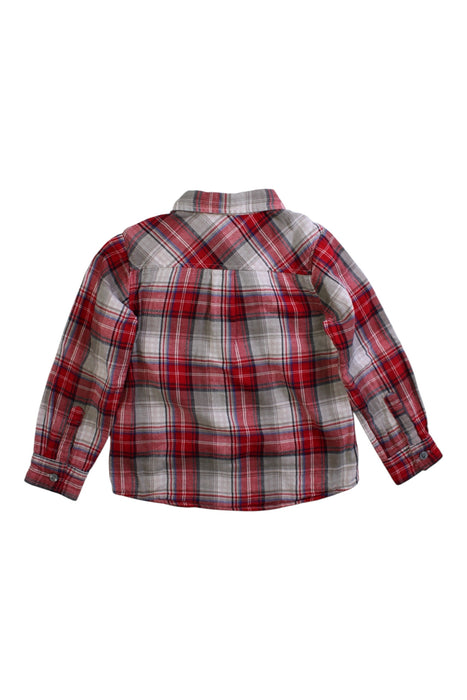 A Red Long Sleeve Shirts from Petit Bateau in size 6T for boy. (Back View)