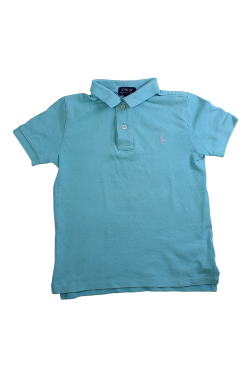 A Blue Short Sleeve Polos from Polo Ralph Lauren in size 6T for boy. (Front View)