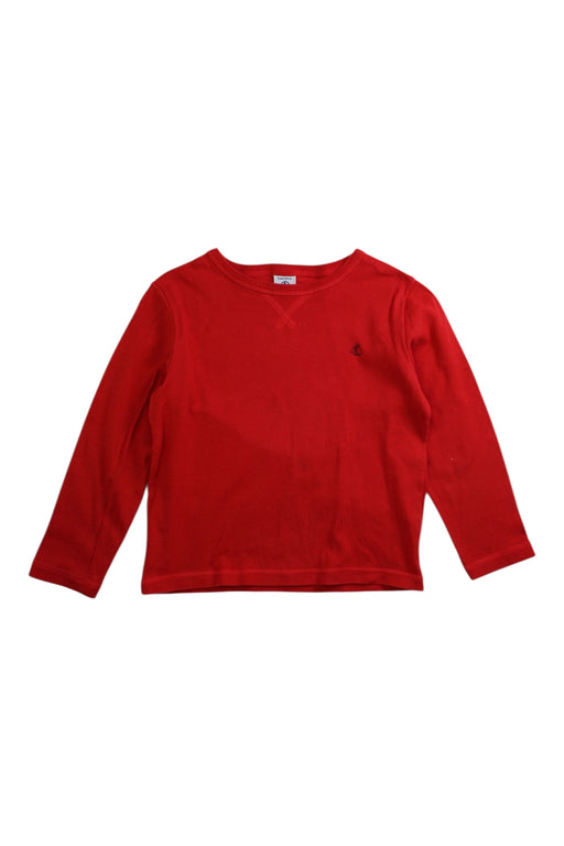A Red Long Sleeve Tops from Petit Bateau in size 5T for boy. (Front View)