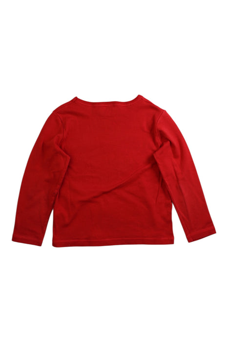 A Red Long Sleeve Tops from Petit Bateau in size 5T for boy. (Back View)