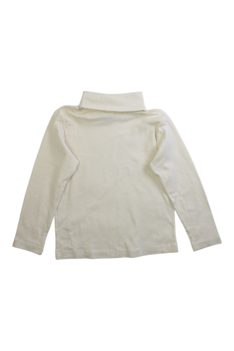 A White Long Sleeve Tops from Petit Bateau in size 4T for girl. (Back View)