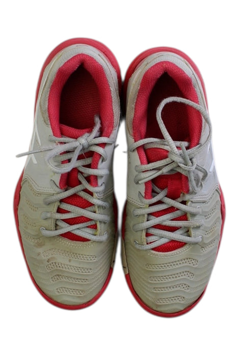 A Red Sneakers from ASICS in size 7Y for girl. (Back View)
