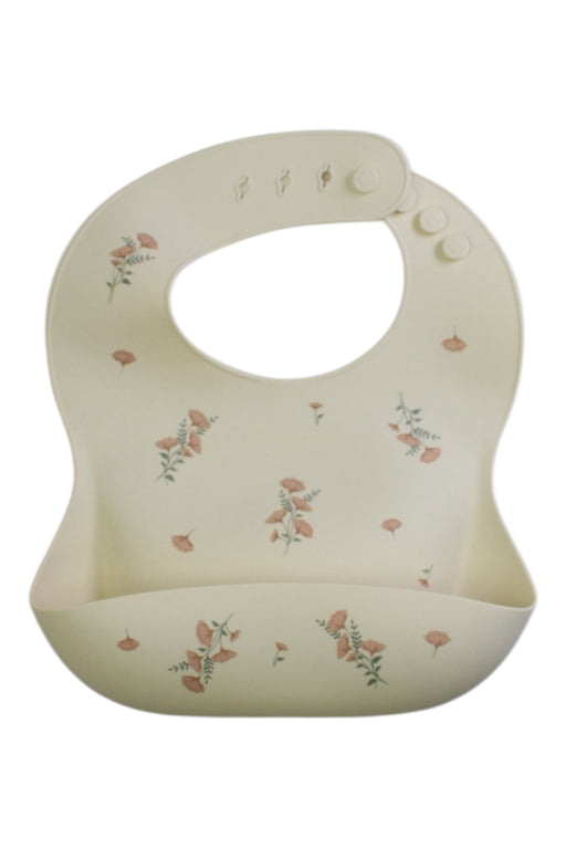 A Beige Bibs from Mushie in size O/S for girl. (Front View)