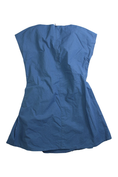 A Blue Sleeveless Dresses from Amelia Milano in size 6T for girl. (Back View)