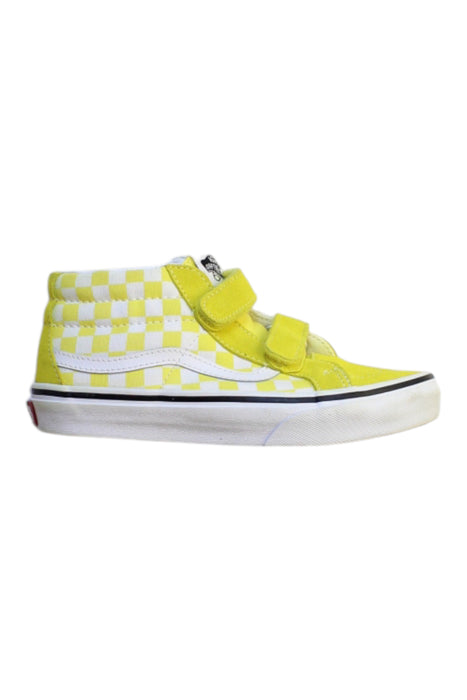 A Yellow Sneakers from Vans in size 7Y for girl. (Front View)